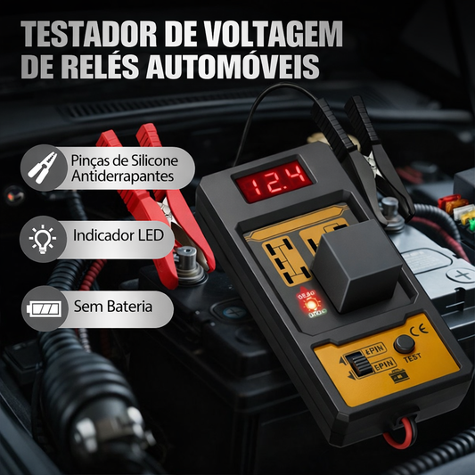 Testador Digital de Relés Automóveis com Ecrã LED