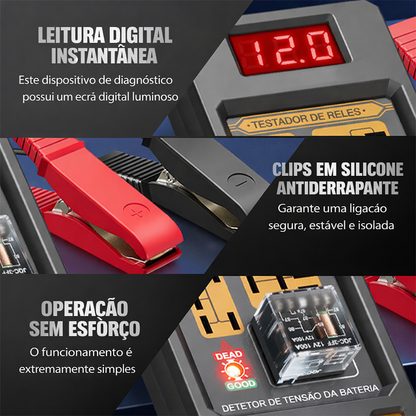 Testador Digital de Relés Automóveis com Ecrã LED